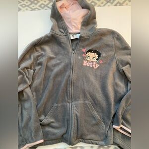 2008 Betty Boop gray fleece zip up